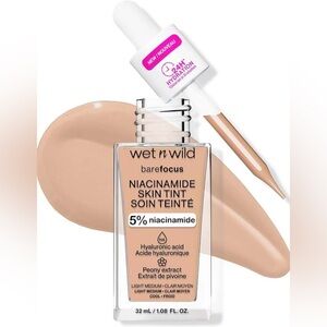 NWT-Wet n Wild Bare Focus Skin Tint Foundation, Light Medium Sand